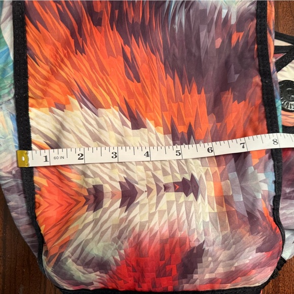 Kipling Large Multicolor Black Green Orange Blue Top Handle Shoulder Tote Bag - Picture 12 of 14